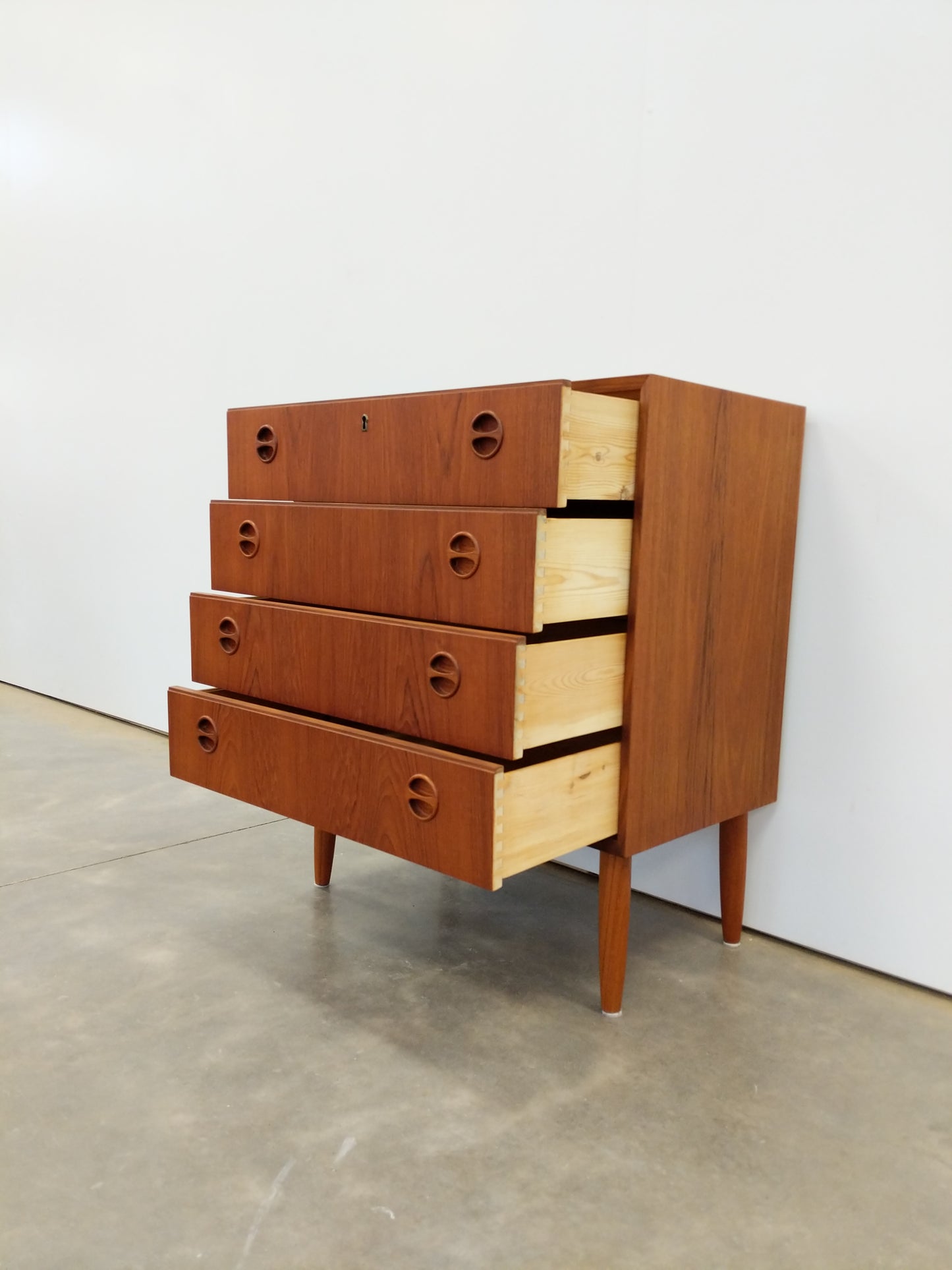 Vintage Danish Modern Teak Low Dresser