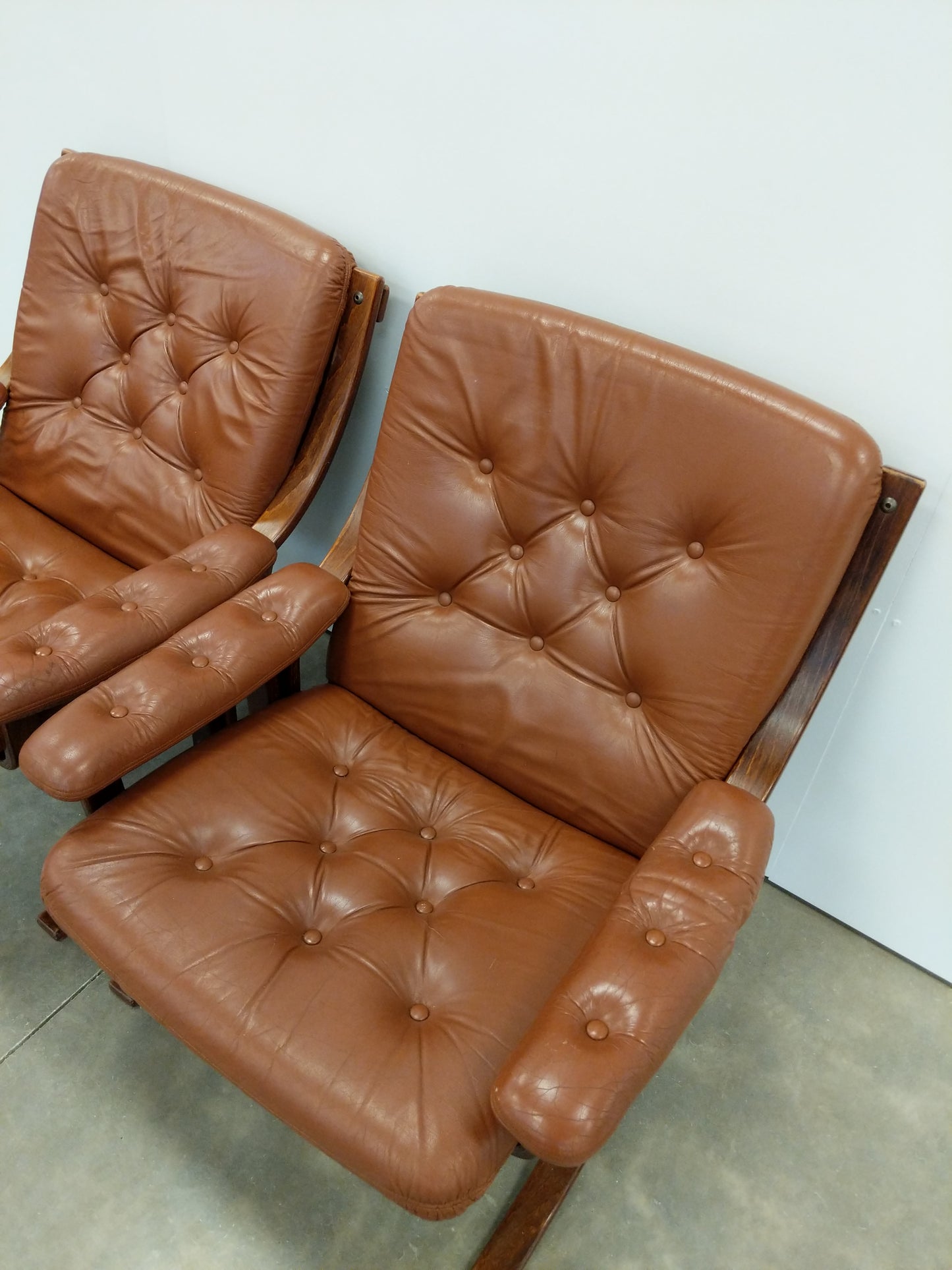 Pair of Vintage Norwegian Modern Jon Hjortdal Lounge Chairs