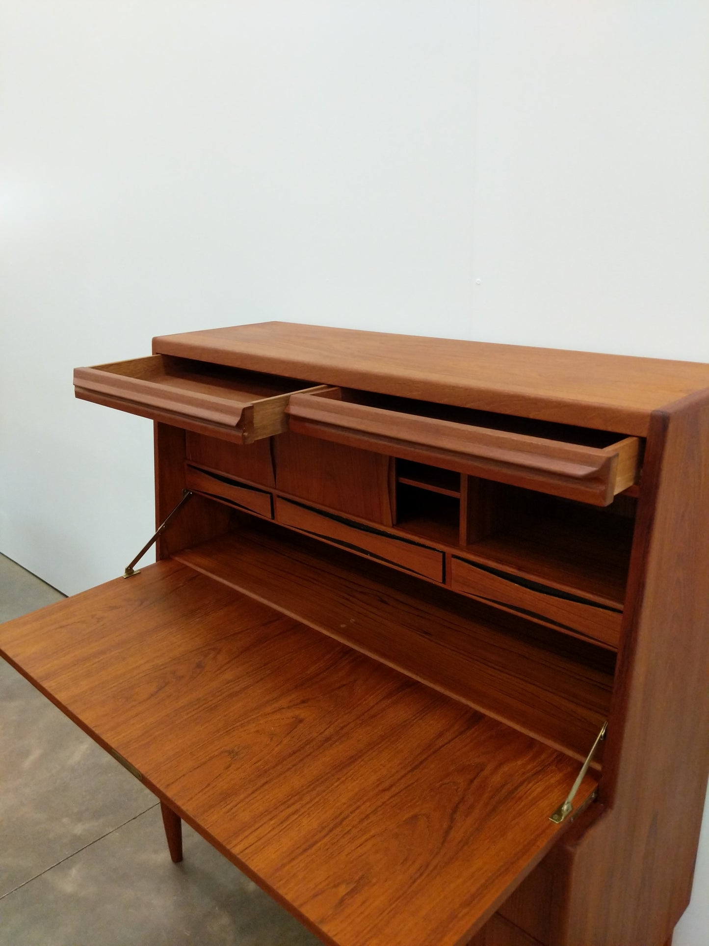 Vintage Danish Modern Teak Secretary Desk