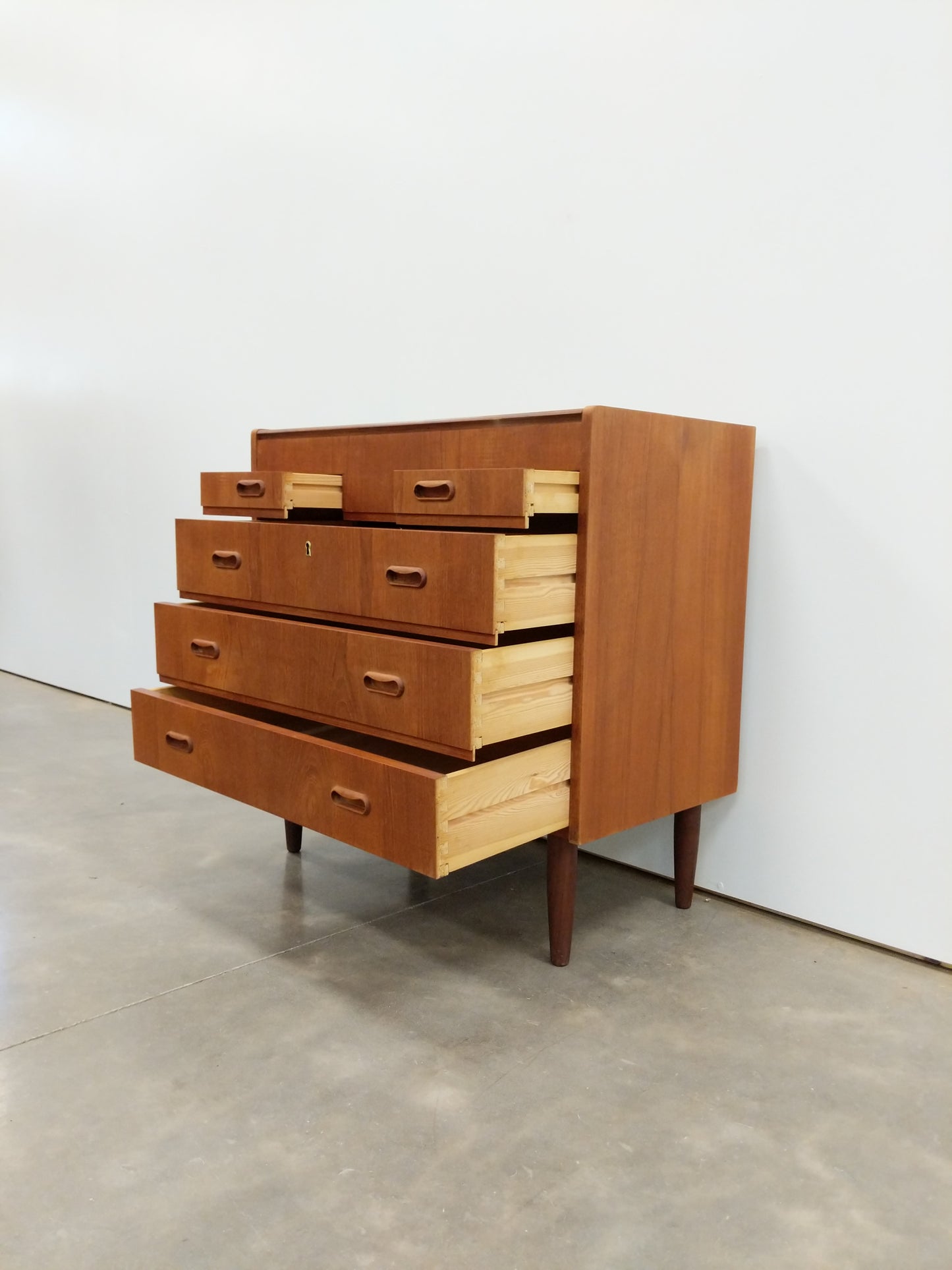 Vintage Danish Modern Teak Low Dresser / Vanity