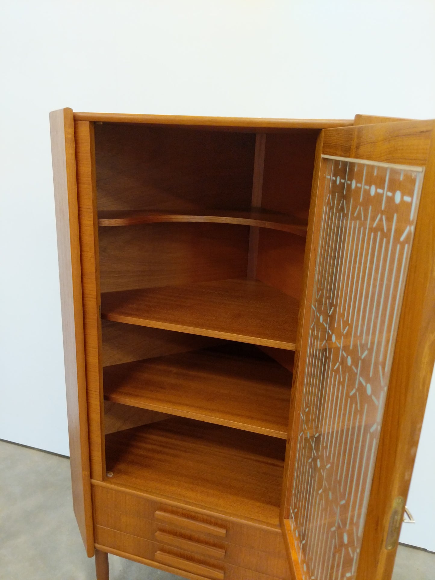 Vintage Danish Modern Teak P. Rimme's Corner Cabinet