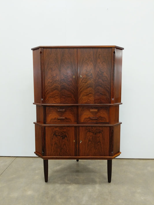 Vintage Danish Modern Rosewood Corner Cabinet by Aulum