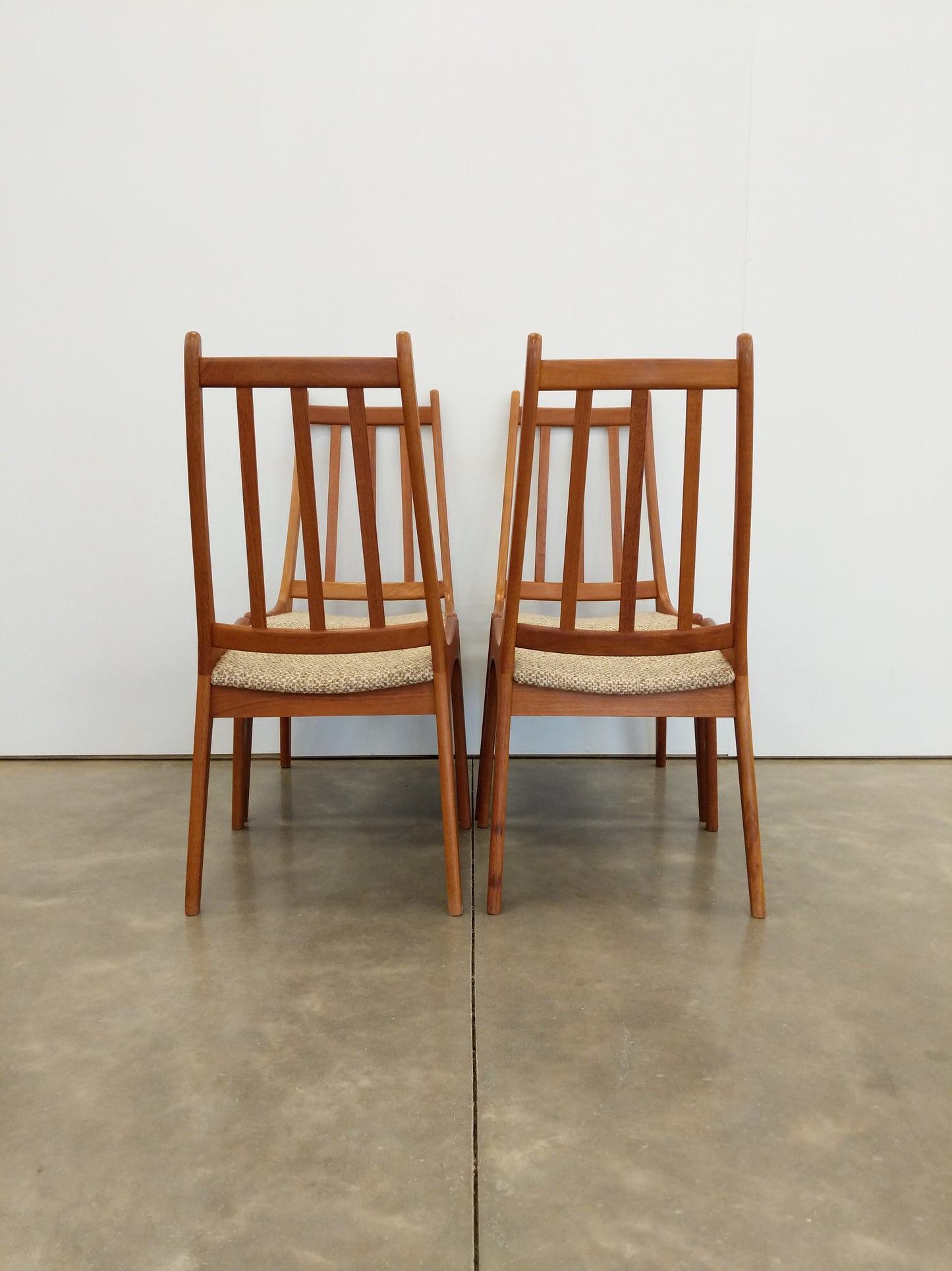 Set of 4 Vintage Mid Century Modern Teak Dining Chairs