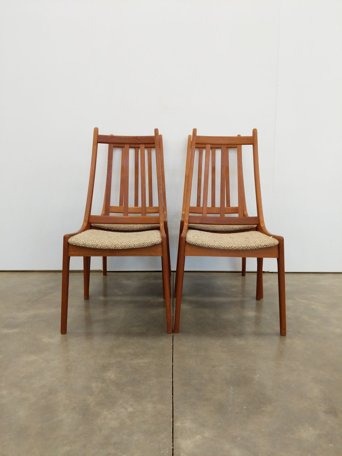 Set of 4 Vintage Mid Century Modern Teak Dining Chairs