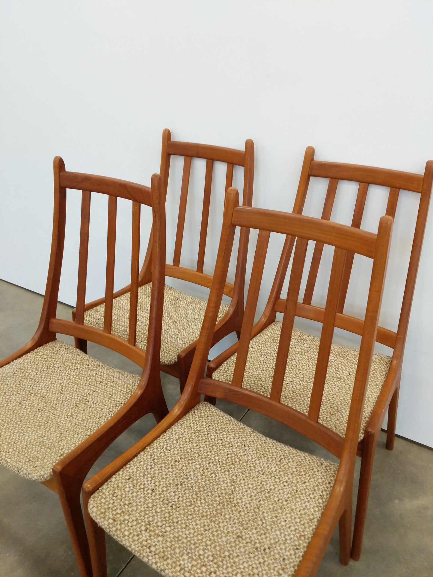 Set of 4 Vintage Mid Century Modern Teak Dining Chairs