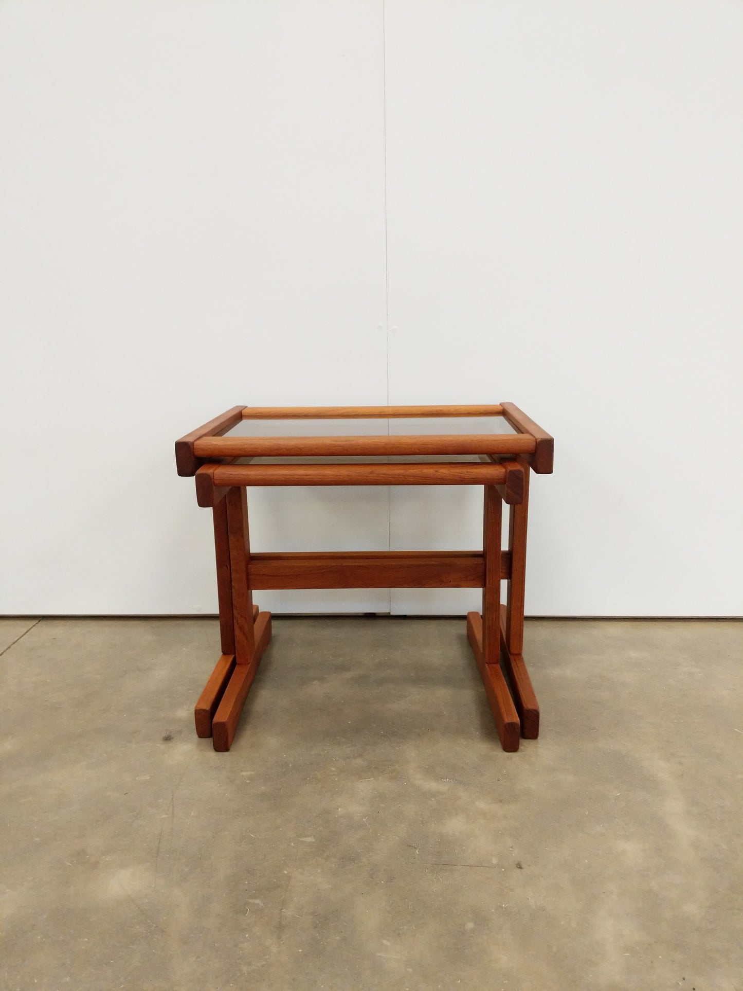 Pair of Vintage Mid Century Modern Teak Nesting Tables