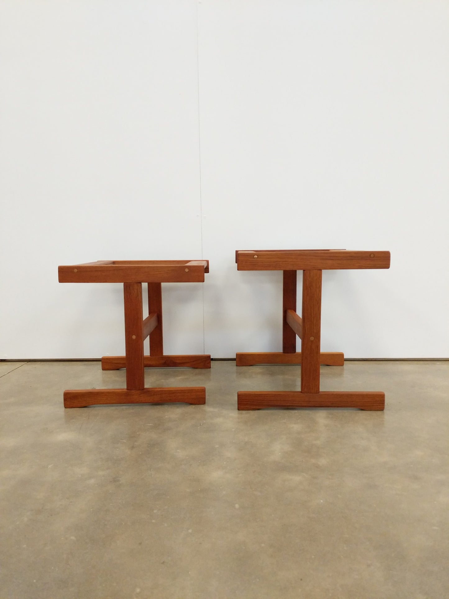 Pair of Vintage Mid Century Modern Teak Nesting Tables