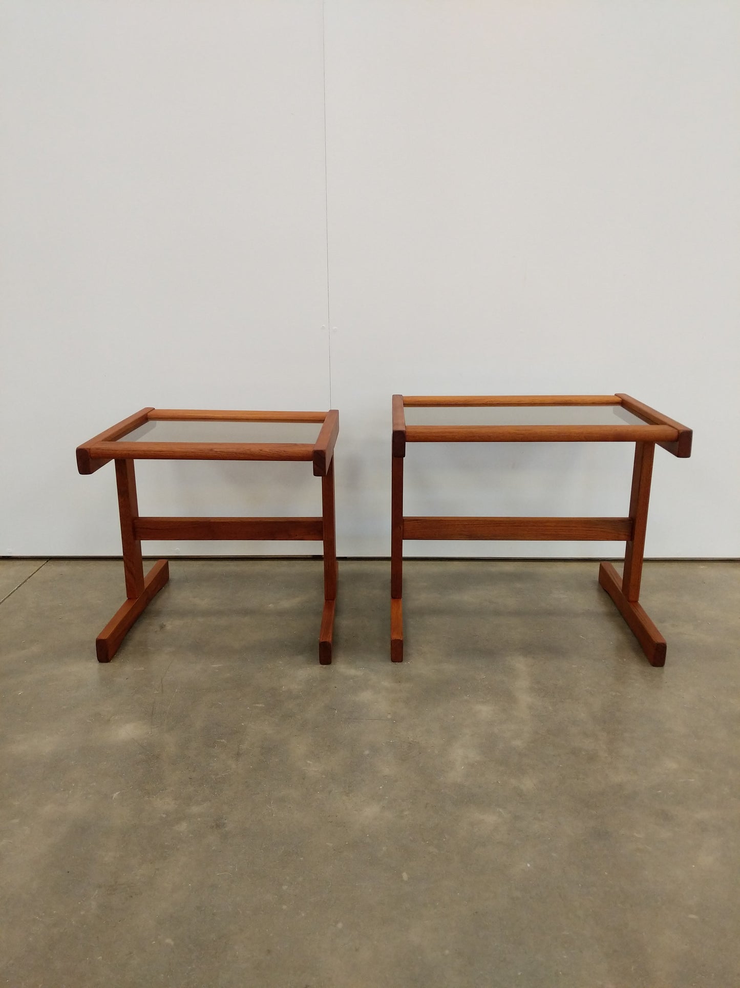 Pair of Vintage Mid Century Modern Teak Nesting Tables