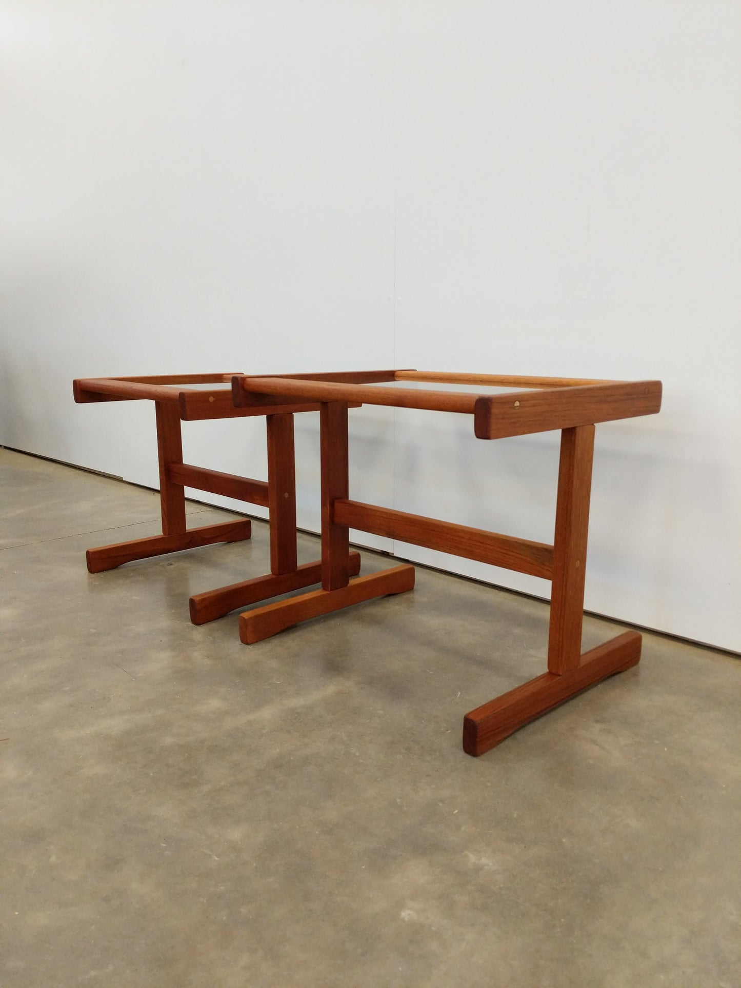 Pair of Vintage Mid Century Modern Teak Nesting Tables