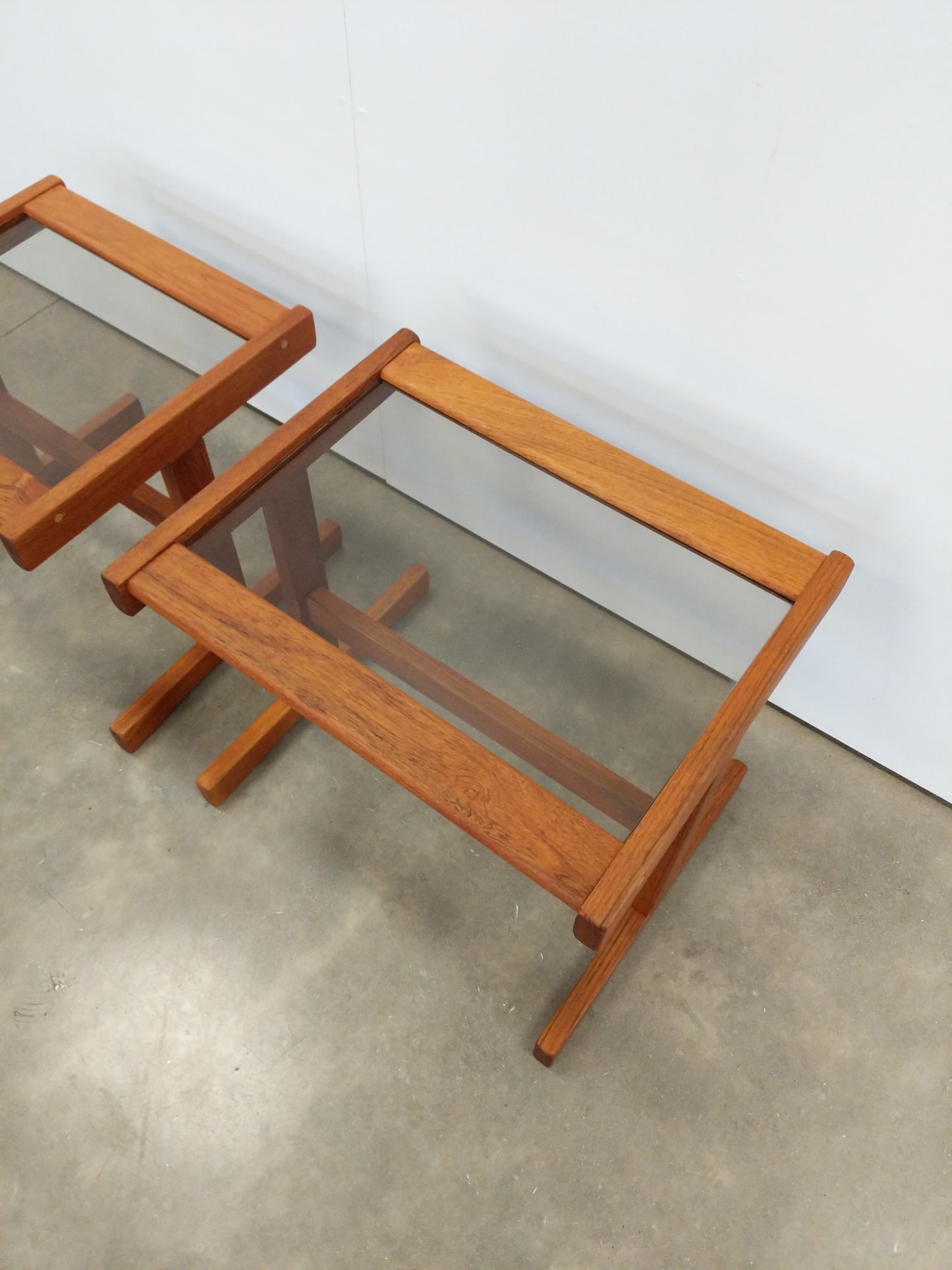 Pair of Vintage Mid Century Modern Teak Nesting Tables