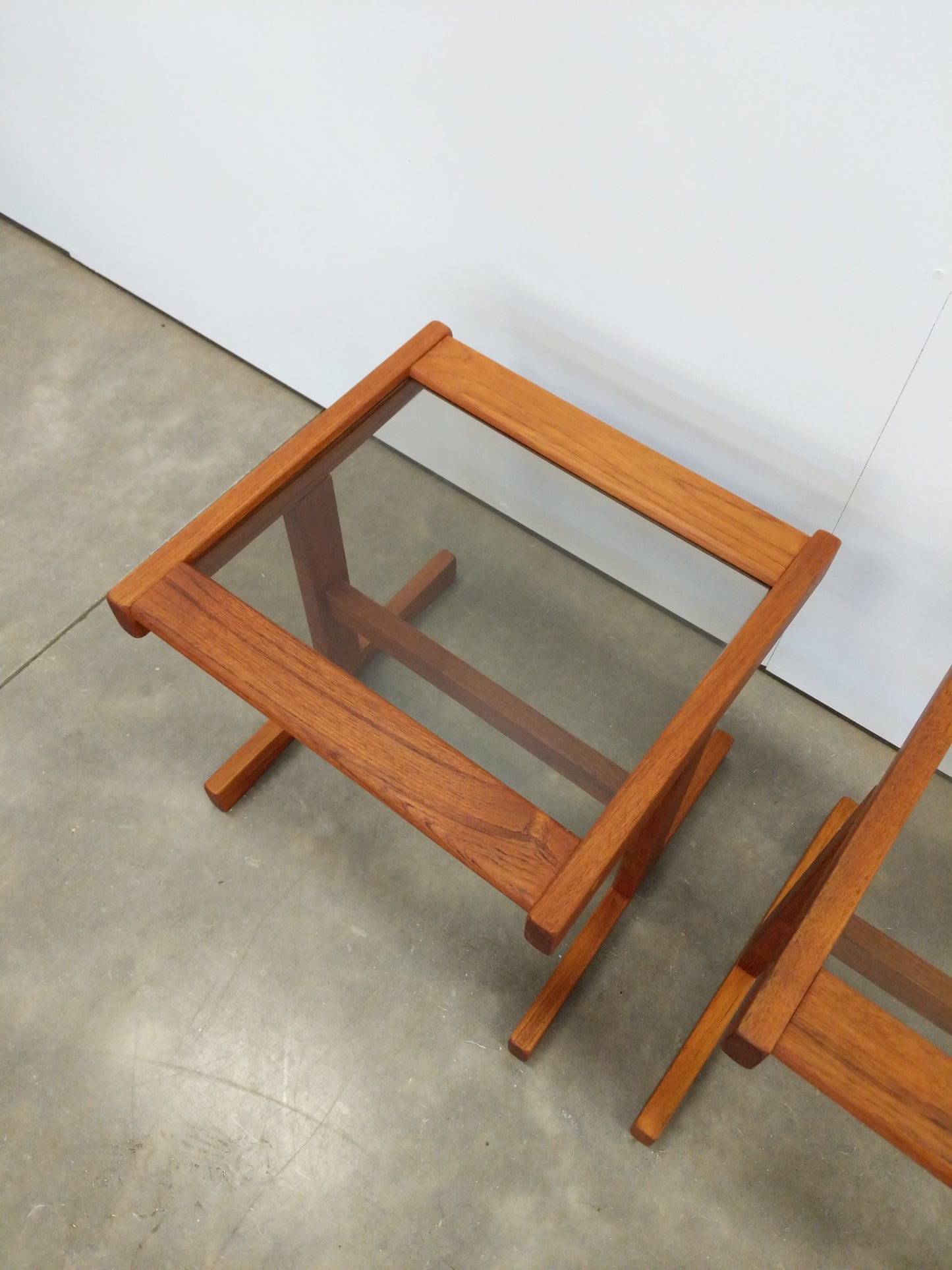 Pair of Vintage Mid Century Modern Teak Nesting Tables