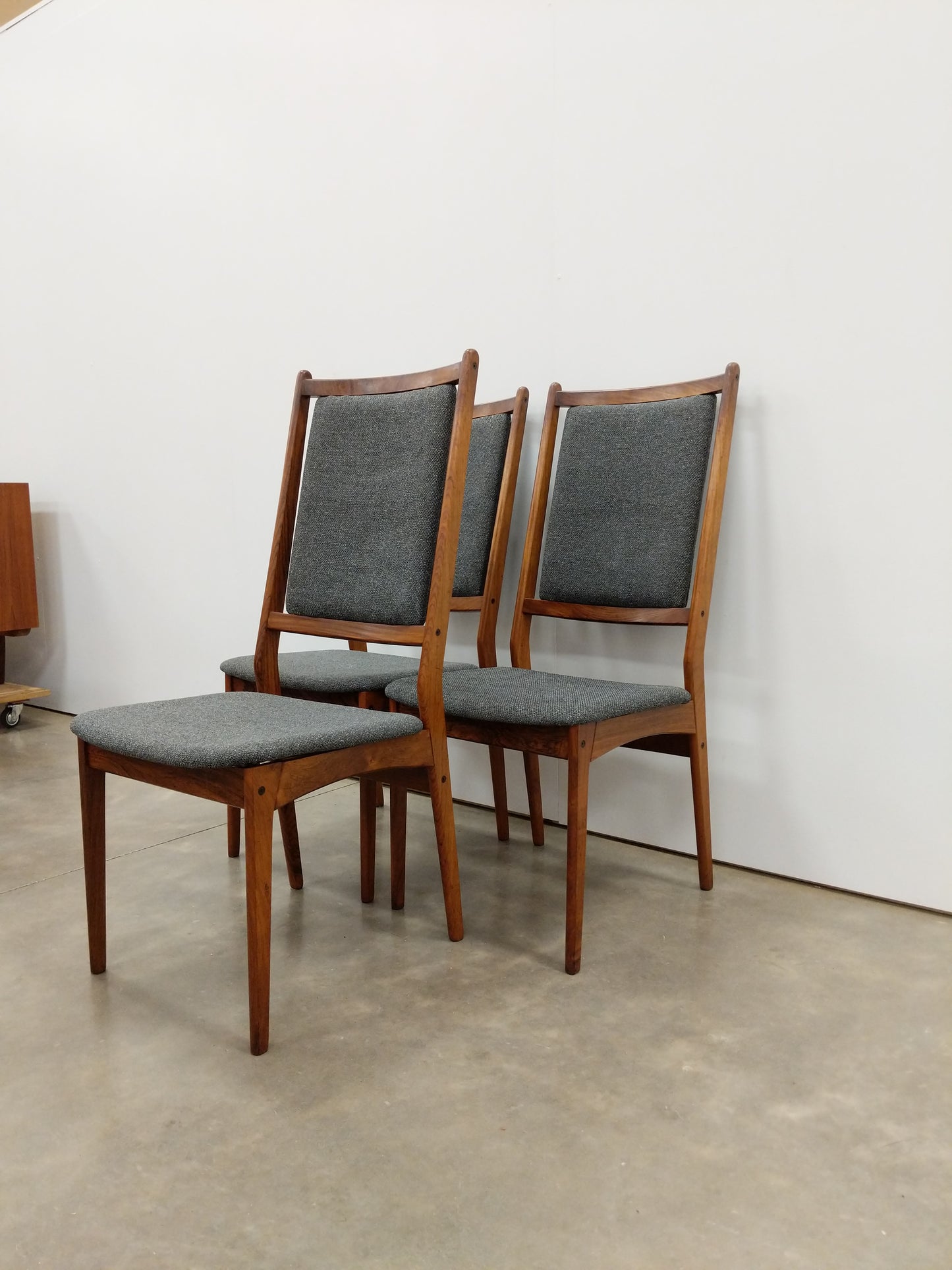 Set of 3 Vintage Danish Modern Rosewood Dining Chairs