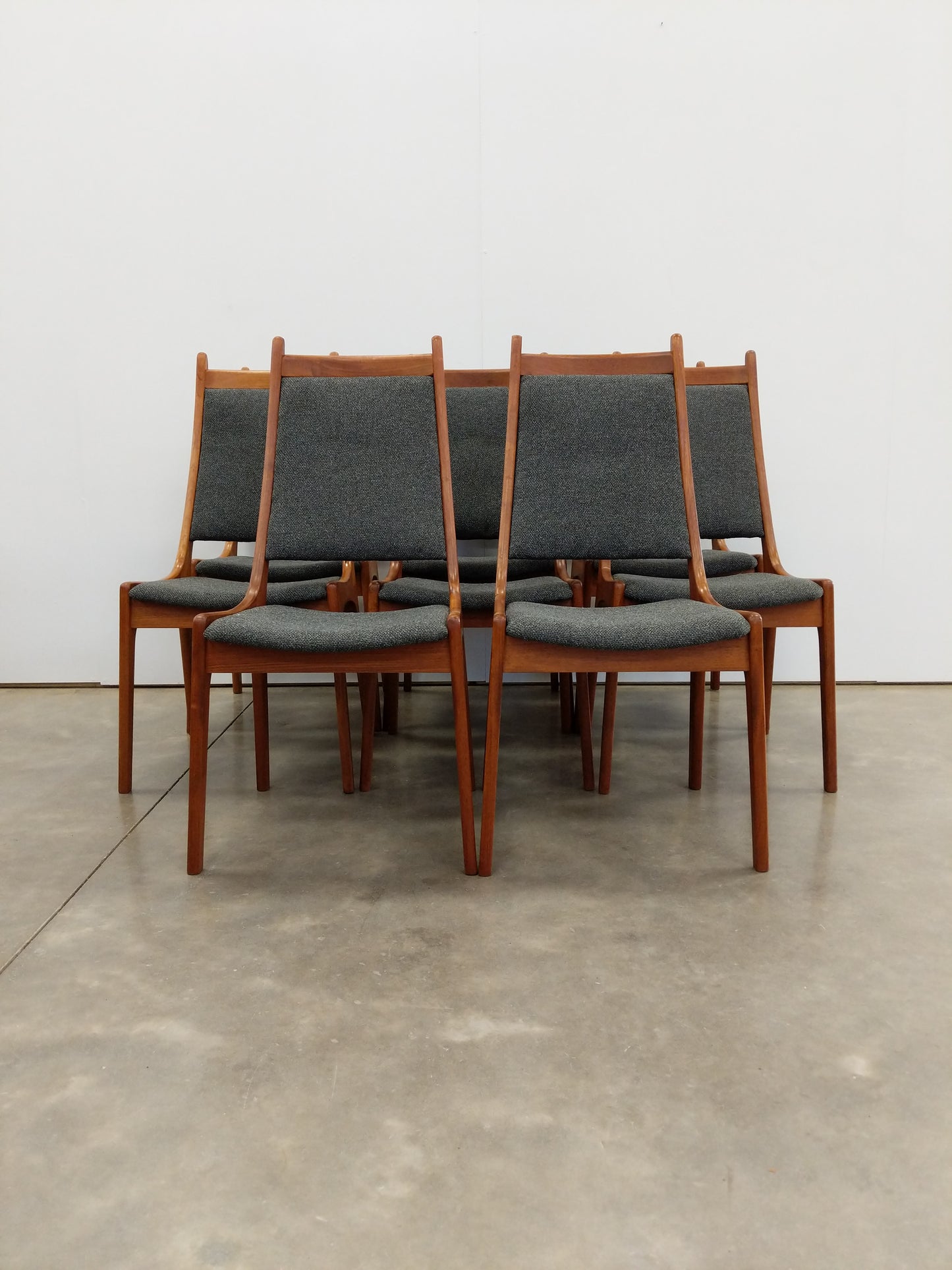 Set of 8 Vintage Mid Century Modern Teak Dining Chairs by Nordic Furniture